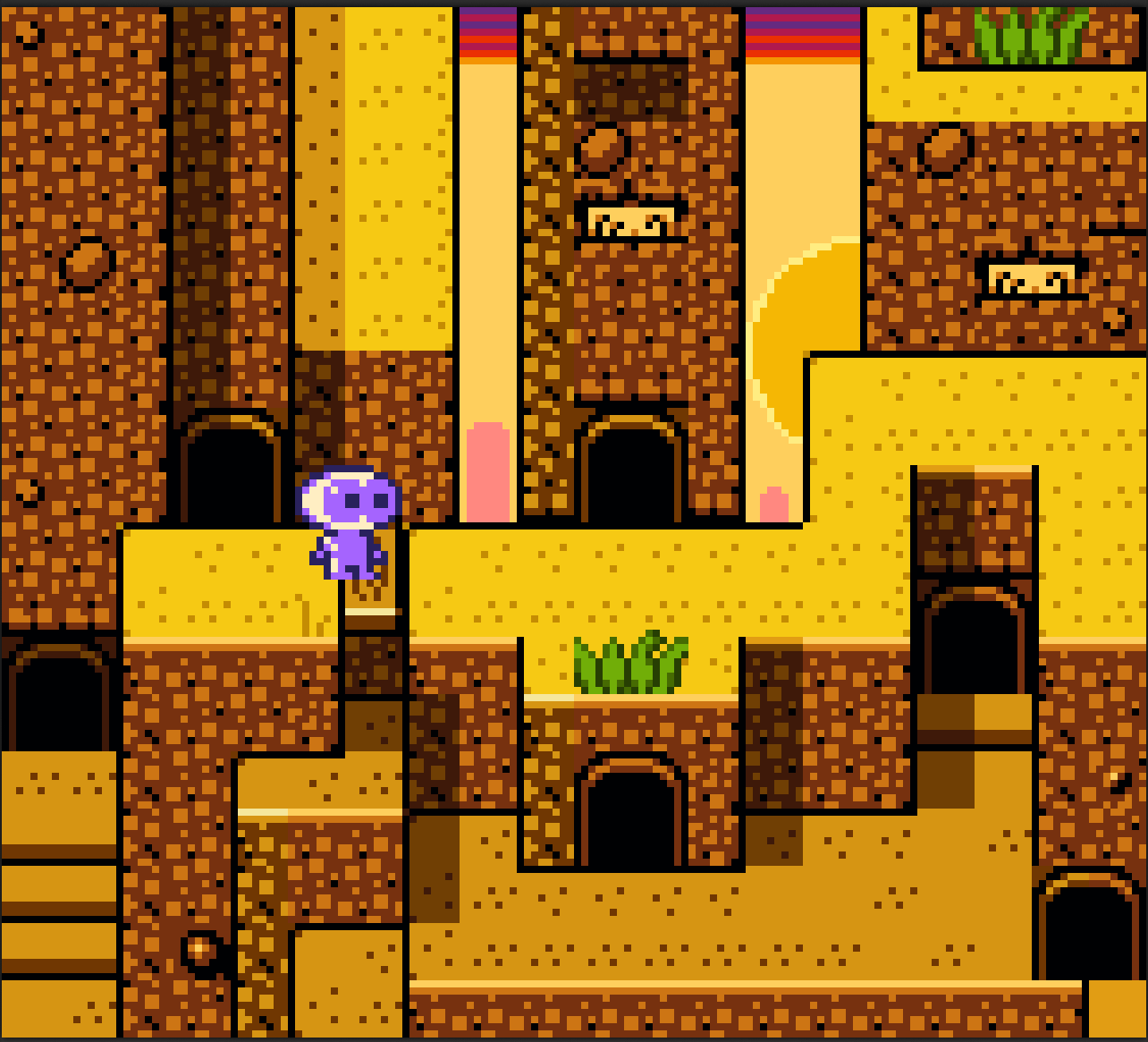 Screenshot from the map scene in the mountains from Wink and the Broken Robot for Gameboy Color