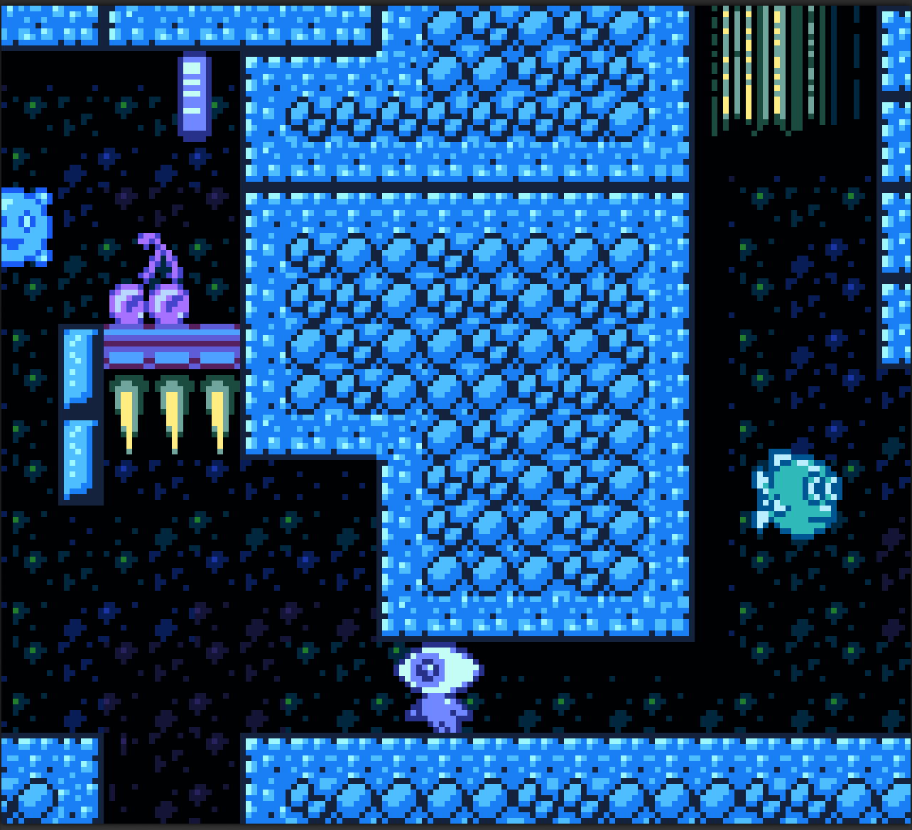Finding fruit under the sea from Wink and the Broken Robot for Gameboy Color