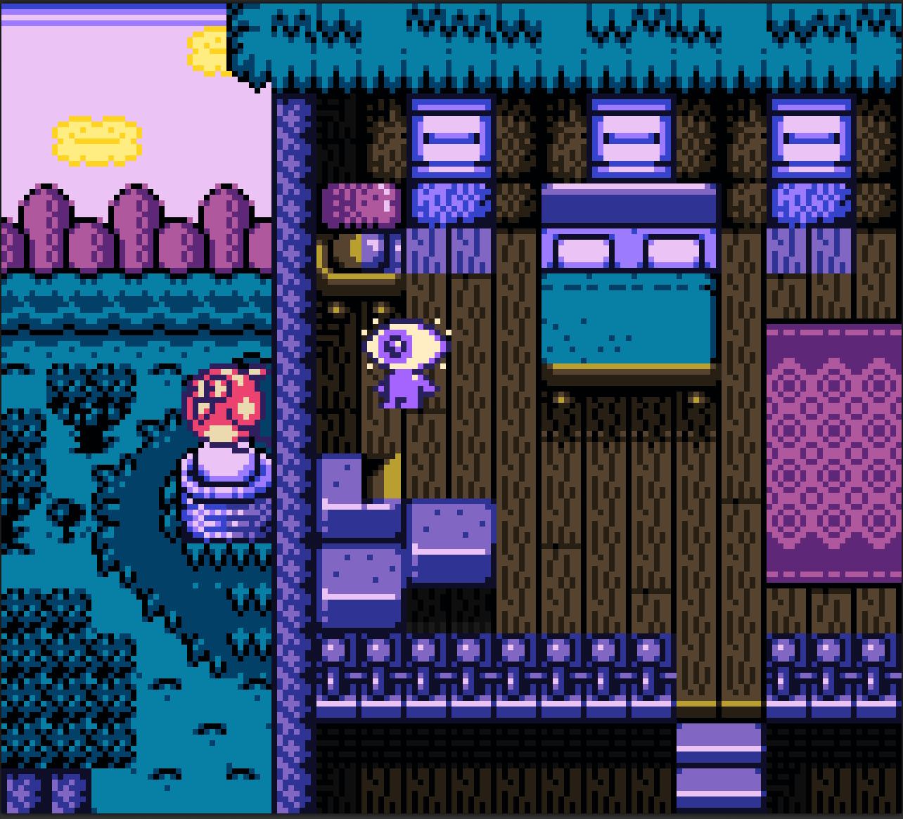A quiet room above the forest from Wink and the Broken Robot for Gameboy Color